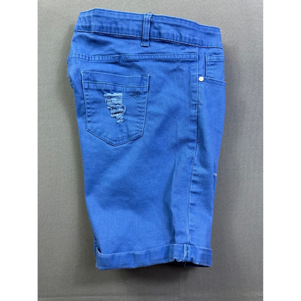 VIP Jeans Womens Royal Blue Distressed Denim Shorts Size 19/20 Style‎ 6-8348SBX